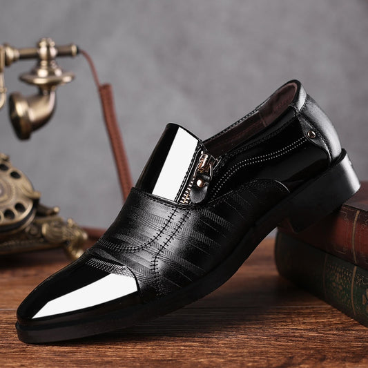 Dropshipping Fashion Business Dress Men Shoes 2019 New Classic Leather Men's Suits Shoes Fashion Slip on Dress Shoes Men Oxfords
