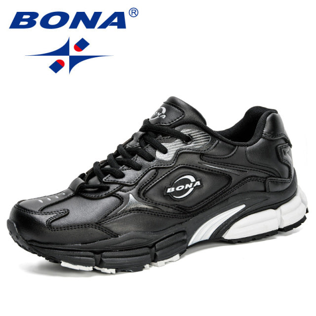 BONA 2020 New Designers Popular Action Leather Men Sneakers Outdoor Casual Shoes Fashion Man Leisure Footwear Walking Shoes Soft