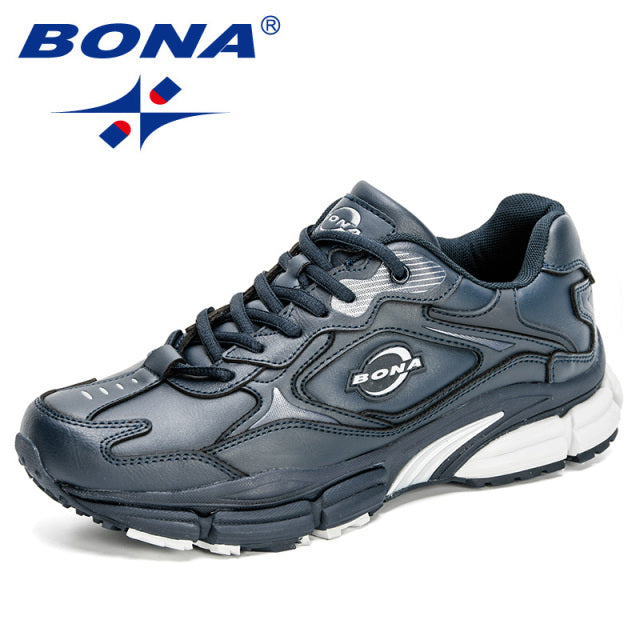 BONA 2020 New Designers Popular Action Leather Men Sneakers Outdoor Casual Shoes Fashion Man Leisure Footwear Walking Shoes Soft