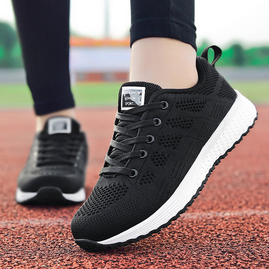 Factory Direct Women Casual Shoes Fashion Breathable Walking Mesh Flat Shoes Sneakers Women 2019 Gym Vulcanized Tenis Feminino