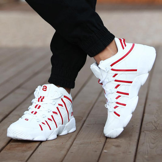 Large Size PU Leather Men&#39;s Running Shoes Men&#39;s White Sports Shoes Women Sport Shoes for Men Sneakers Red Basket Walk GME-0105
