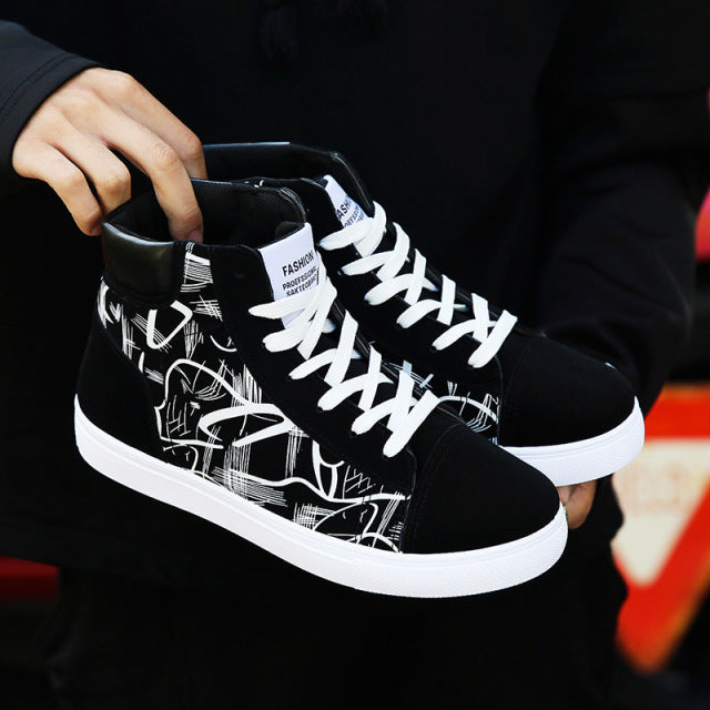 2021 Fashion Sneakers Men Canvas Shoes Breathable Cool Street Shoes Male Brand Sneakers Black Blue Red Men's Causal Shoes A305