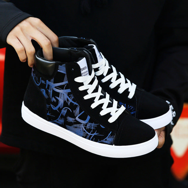 2021 Fashion Sneakers Men Canvas Shoes Breathable Cool Street Shoes Male Brand Sneakers Black Blue Red Men's Causal Shoes A305