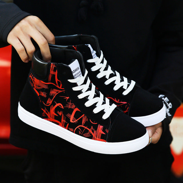 2021 Fashion Sneakers Men Canvas Shoes Breathable Cool Street Shoes Male Brand Sneakers Black Blue Red Men's Causal Shoes A305
