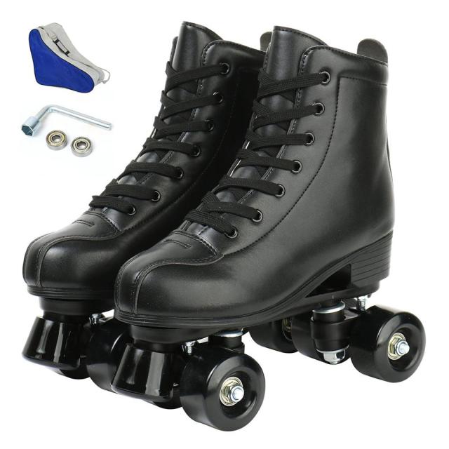 5 Colors Adult PU Leather Roller Skates Skating Shoes Sliding Inline Quad Skates Sneakers Training Europe Size 4 Wheels Flash