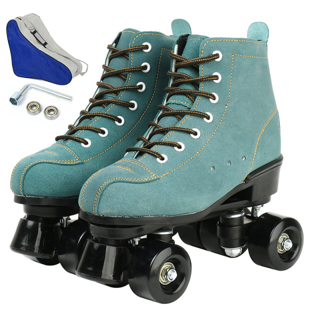 5 Colors Adult PU Leather Roller Skates Skating Shoes Sliding Inline Quad Skates Sneakers Training Europe Size 4 Wheels Flash