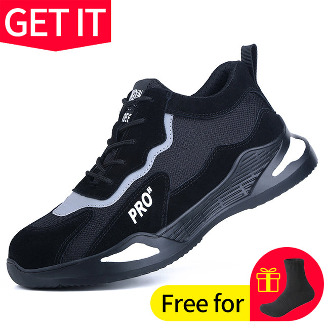 Work Safety Shoes Men Steel Toe Cap Puncture-Proof Anti-smash Women Boots Sport Warm Indestructible Wear Lightweight Flexibility