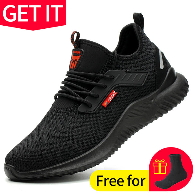 Work Safety Shoes Men Steel Toe Cap Puncture-Proof Anti-smash Women Boots Sport Warm Indestructible Wear Lightweight Flexibility