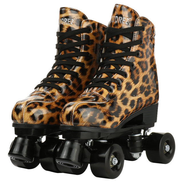 5 Colors Adult PU Leather Roller Skates Skating Shoes Sliding Inline Quad Skates Sneakers Training Europe Size 4 Wheels Flash