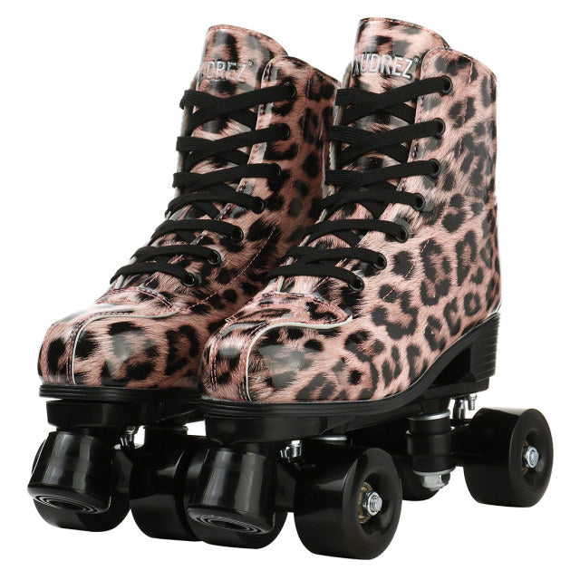 5 Colors Adult PU Leather Roller Skates Skating Shoes Sliding Inline Quad Skates Sneakers Training Europe Size 4 Wheels Flash