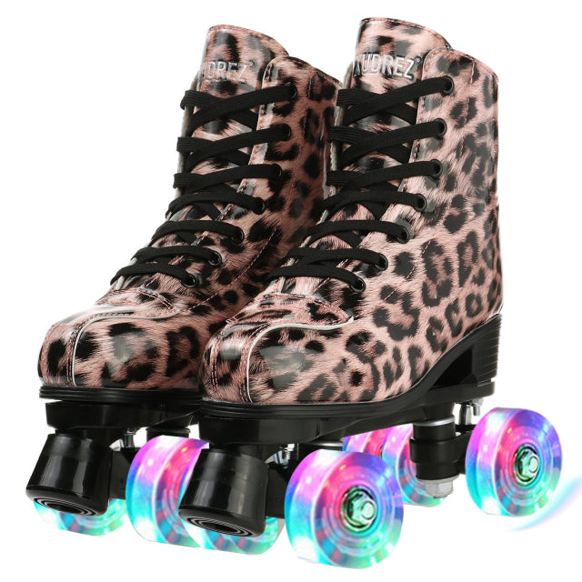 5 Colors Adult PU Leather Roller Skates Skating Shoes Sliding Inline Quad Skates Sneakers Training Europe Size 4 Wheels Flash