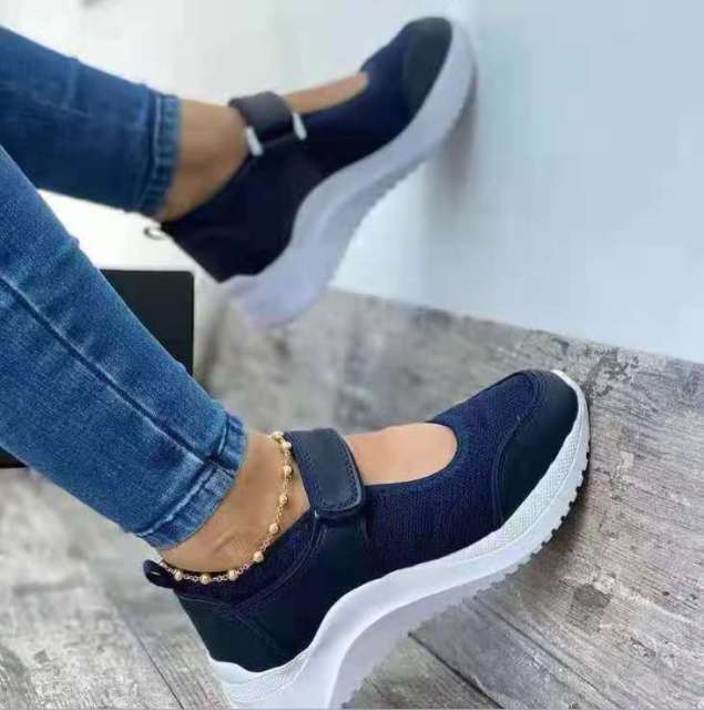 Women Shoes 2021 Mesh Breathable Velcro Wedge Sneakers Women Platform Casual Sport Shoes Women Plus Size zapatillas mujer