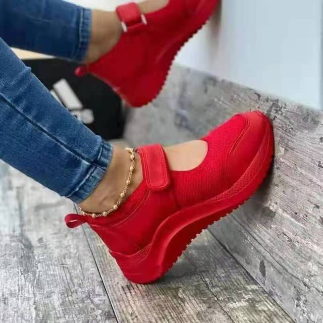 Women Shoes 2021 Mesh Breathable Velcro Wedge Sneakers Women Platform Casual Sport Shoes Women Plus Size zapatillas mujer