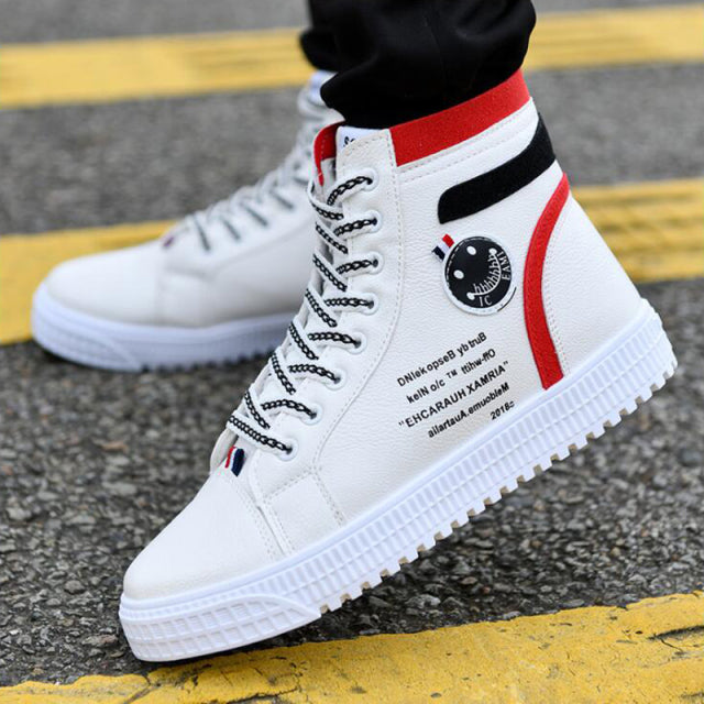 Men's Skateboarding Shoes High-Top Sneakers Casual Sports Shoes Men Street Shoes Men Flats Leather Walking Shoes Chaussure Homme
