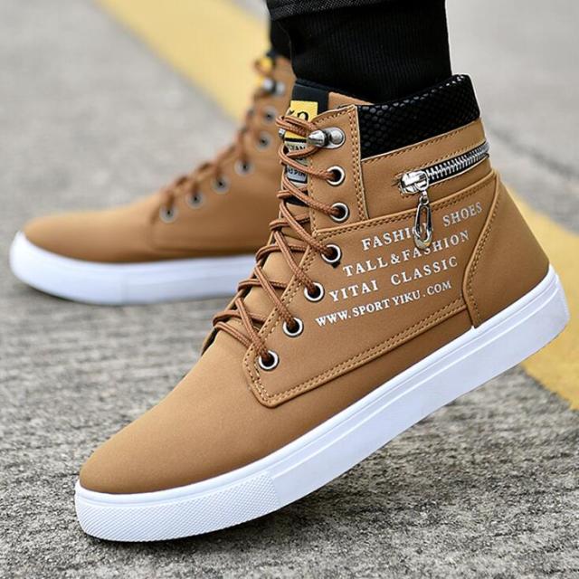 Men's Skateboarding Shoes High-Top Sneakers Casual Sports Shoes Men Street Shoes Men Flats Leather Walking Shoes Chaussure Homme