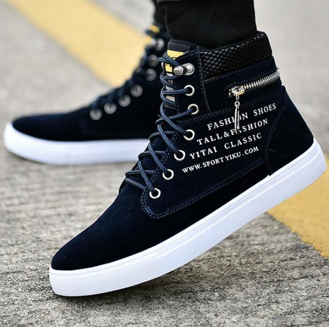 Men's Skateboarding Shoes High-Top Sneakers Casual Sports Shoes Men Street Shoes Men Flats Leather Walking Shoes Chaussure Homme