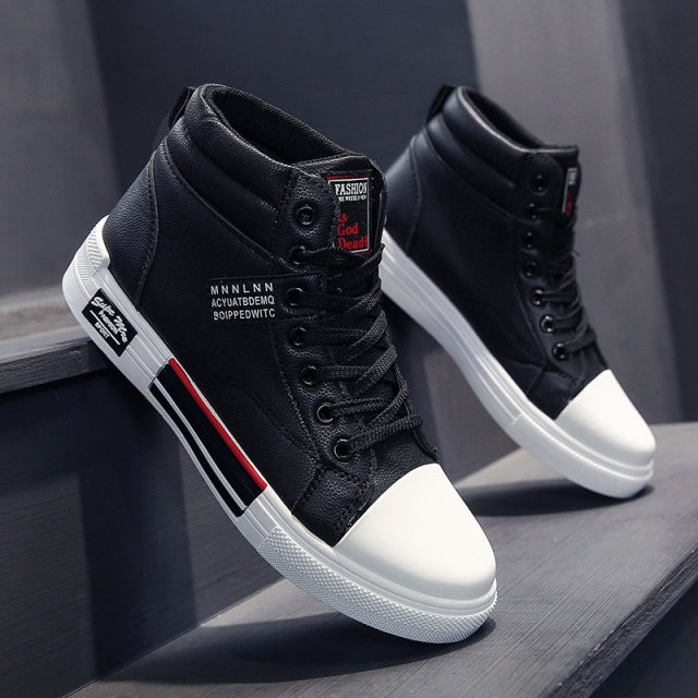 Men's Skateboarding Shoes High Top Sneakers Breathable White Sports Shoes Students Shoes Street Walking Shoes Chaussure Homme