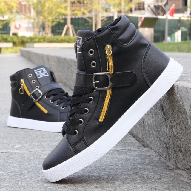 Men's Skateboarding Shoes High Top Sneakers Breathable White Sports Shoes Students Shoes Street Walking Shoes Chaussure Homme