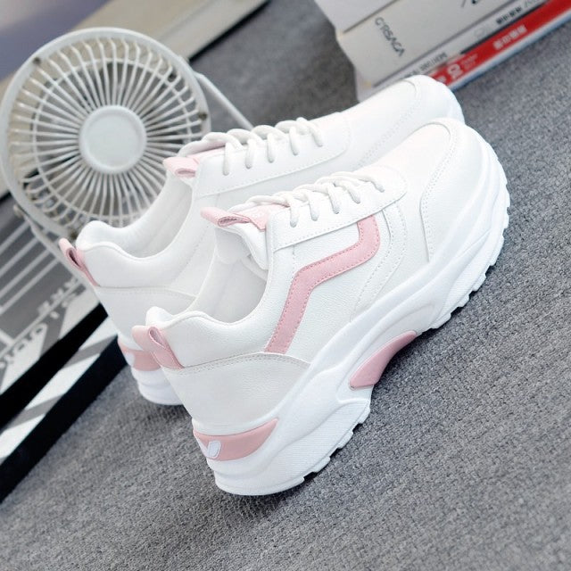 Women Vulcanize Shoes Casual Fashion 2020 New Woman Comfortable Breathable White Flats Female Platform Sneakers Chaussure Femme