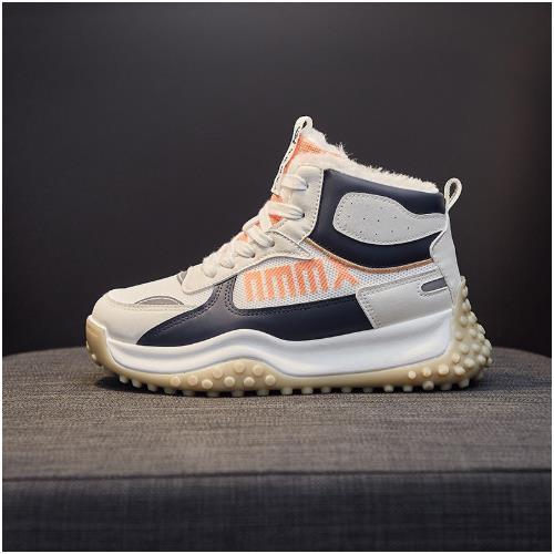 Fashion PU Leather + Mesh Breathable Women Casual Shoes Ladies Platform Sneakers Non-slip GYM Shoes Lace Up Sports Trainers