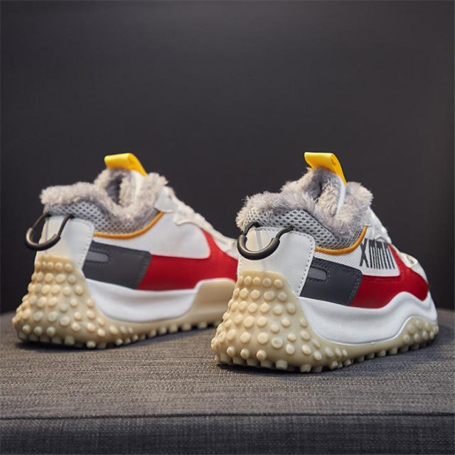 Fashion PU Leather + Mesh Breathable Women Casual Shoes Ladies Platform Sneakers Non-slip GYM Shoes Lace Up Sports Trainers