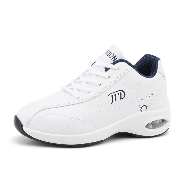 Genuine Leather Running Shoes Women Air Cushioning Sneakers White Casual Damping Non Slip Female Trainers Walking Sport Footwear