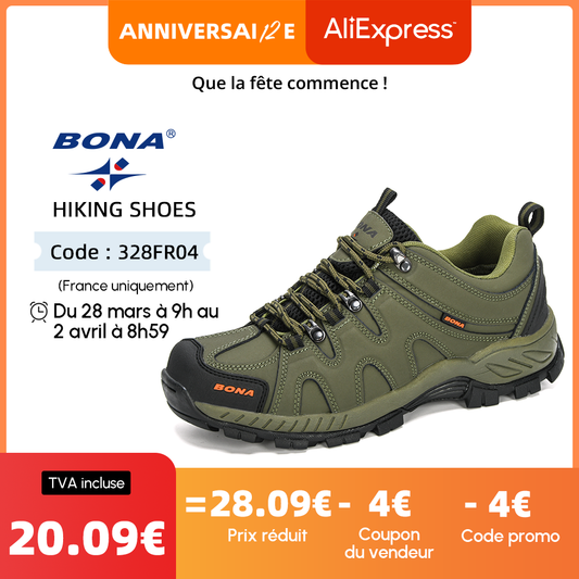 BONA New Arrival Classics Style Men Hiking Shoes Lace Up Men Sport Shoes Outdoor Jogging Trekking Sneakers Fast Free Shipping