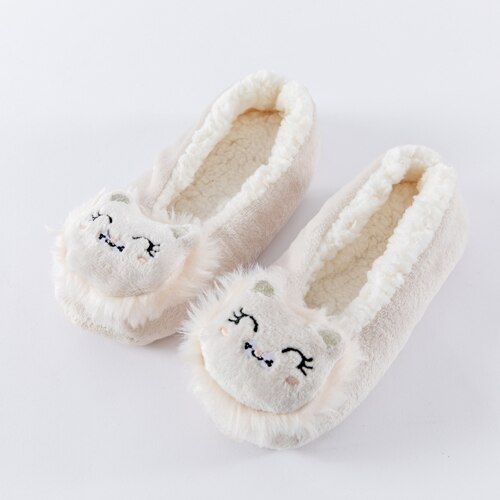 Winter Women Star Flock Soft Plush Slipper Winter Shoes Woman Butterfly-Knot Indoor Floor Shoes Women Slipper Shoes Pink Navy
