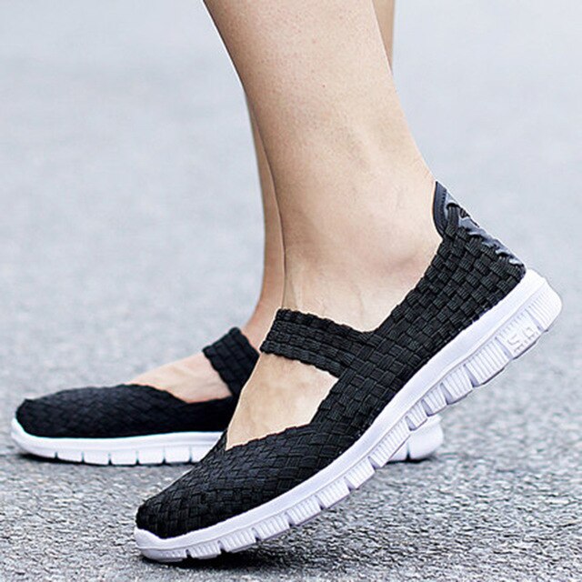 Fashion Women Sneakers 2019 Spring Summer Walking Shoes Women Woven Shoes Casual Shoes Breathable Tenis Feminino Trainers