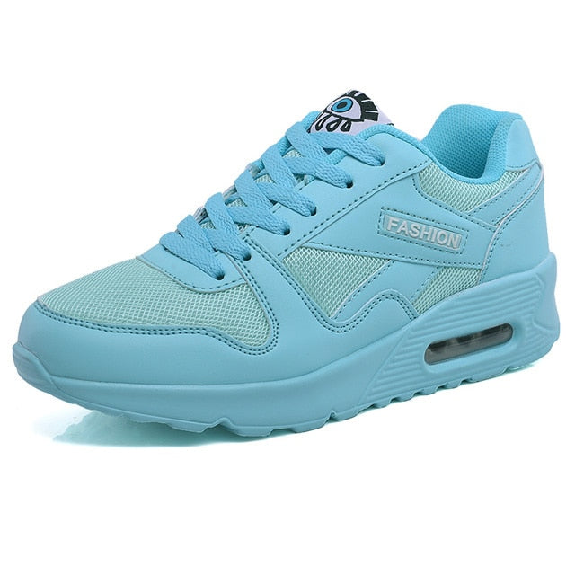 Women Sneakers Breathable Outdoor Walking Shoes Woman Mesh Casual Shoes Pink Lace-Up Ladies Shoes 2019 Fashion Female Sneakers