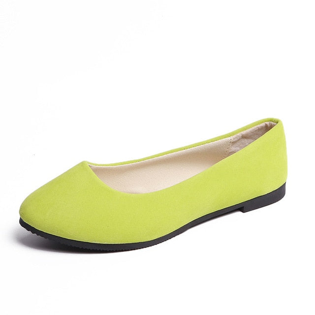 Women Flats Shoes 2019 Faux Suede Loafers Candy Color Shoes Woman Fur Flats Warm Ladies Shoes Black Boat Shoes