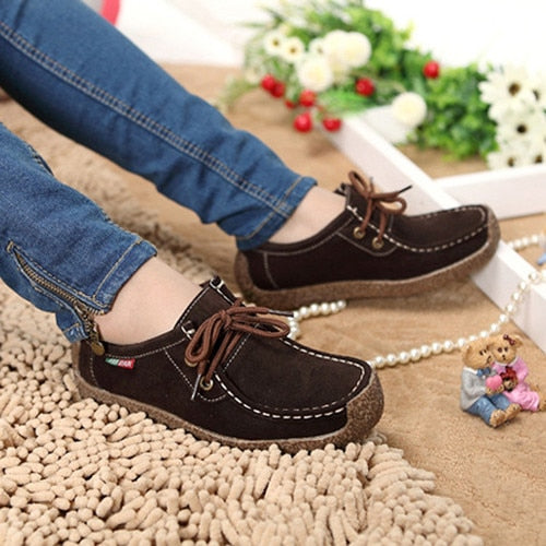 Lace-up Women Flats Comfortable Summer Loafers Women Shoes Breathable leather Sneakers Fashion Black Soft Casual Shoes Female