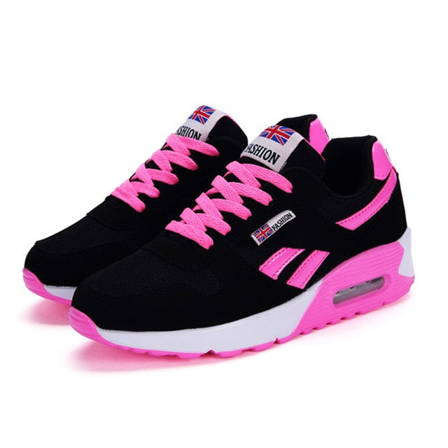 Gtime Women Air Cushion Sports Shoes Outdoor Running Lace Up Ladies Shoes Woman Sneakers Tenis Feminino Casual Flats SE636