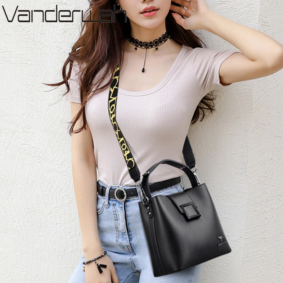 3 Layers Casual Mini Handbag Soft Leather Shoulder Bags for Women Luxury Ladies Crossbody Bag  Female Messenger High Quality Sac