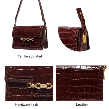 LAFESTIN Handbag Fashion Original 2021 New Crocodile Pattern Leather Purse Shoulder Messenger Bag Luxury Designer Women Brand