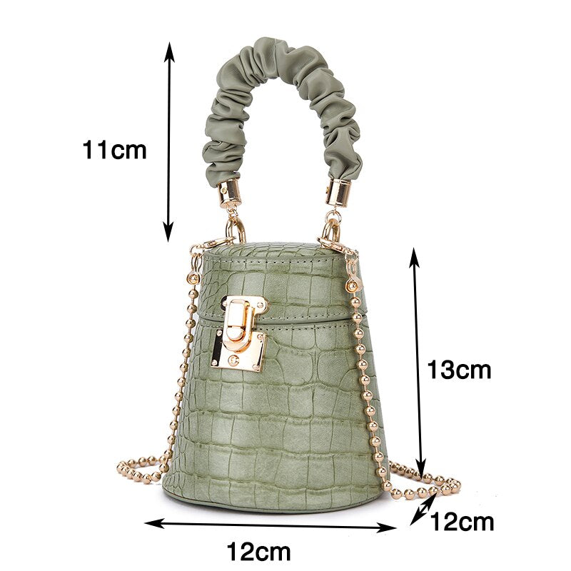 Crocodile Pattern Small Bucket Bag Crossbody Bags for Women 2021 Fashion Purses and Handbags Luxury Female Designer Bag Brand