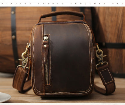 MAHEU Super Quality Men&#39;s Mini Shoulder Bag Genuine Leather Phone Pouch On Belt Small Crossbody Bag With Handle Outdoor Bag