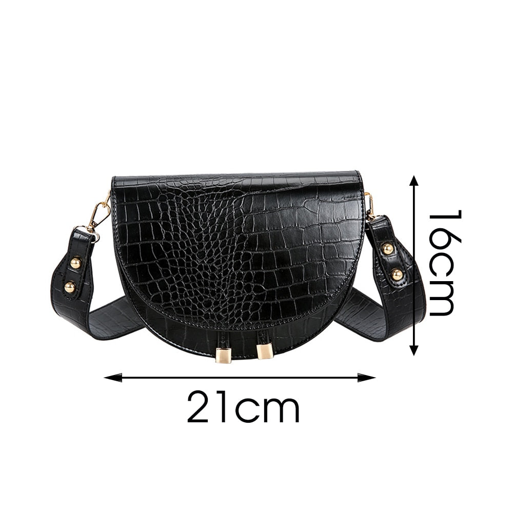 2022 Winter Leisure Saddle Small Shoulder Bags Handbags Women Famous Brands Female PU Leather Evening Day Clutches Messenger Bag