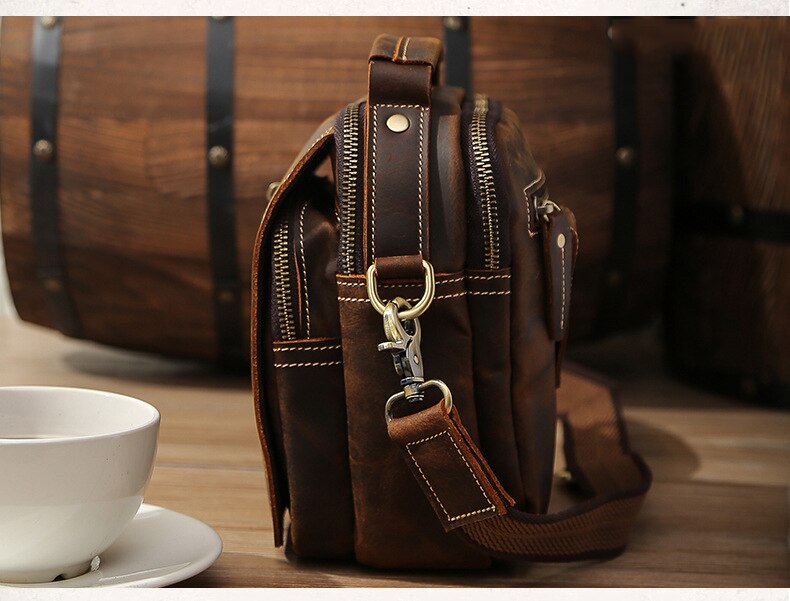 MAHEU Super Quality Men&#39;s Mini Shoulder Bag Genuine Leather Phone Pouch On Belt Small Crossbody Bag With Handle Outdoor Bag