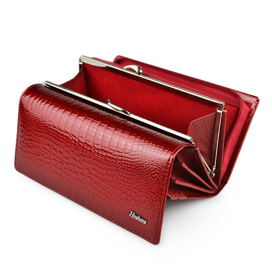 HH Genuine Leather Women&#39;s Wallet Alligator Long Hasp Zipper Wallet Ladies Clutch Money Bag New Female Luxury Coin Purses