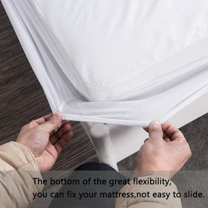 Waterproof Mattress Pad Top Hypoallergenic Mattress Protector Against Dust Mites and Bacteria Fitted Sheet Mattress Cover Queen