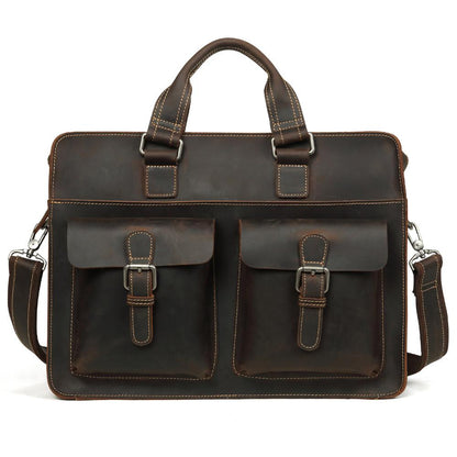 JOYIR 2023 Vintage Men&#39;s Genuine Leather Briefcase Crazy Horse Leather Messenger Bag Male 15.6&quot; Laptop Bag  Business Travel Bag