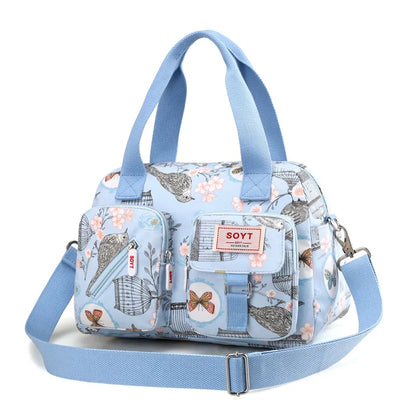 New Multi-layer Nylon Women Shoulder Bags Fashion Simple Grils Handbags Messenger Bags Printed Flowers  Crossbody Bags