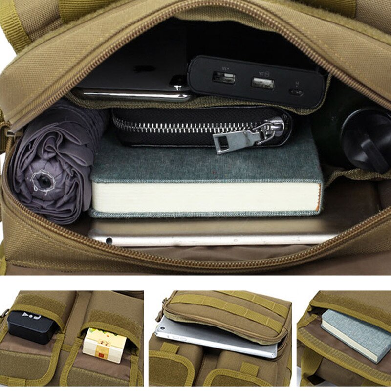 Men Tactical Handbag Laptop Military Bag Shoulder Crossbody Bags Camouflage Molle Hunting Camping Hiking Sports Outdoor XA318D