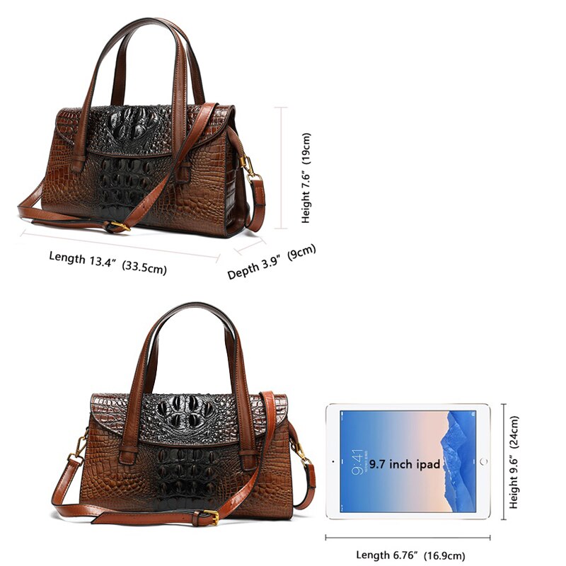 MVA Alligator Pattern Shoulder Bag Women&#39;s Genuine Leather Handbags Female Messenger Bag Vintage Tote Top-handle Bags Ladies 993