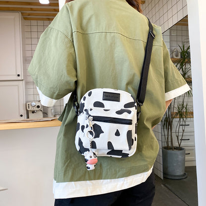 Hot Sale Cow Print Small Square Bag Canvas Crossbody Bag For Women Leisure Messenger Bag Women&#39;s Shoulder Bag Mobile Phone Purse