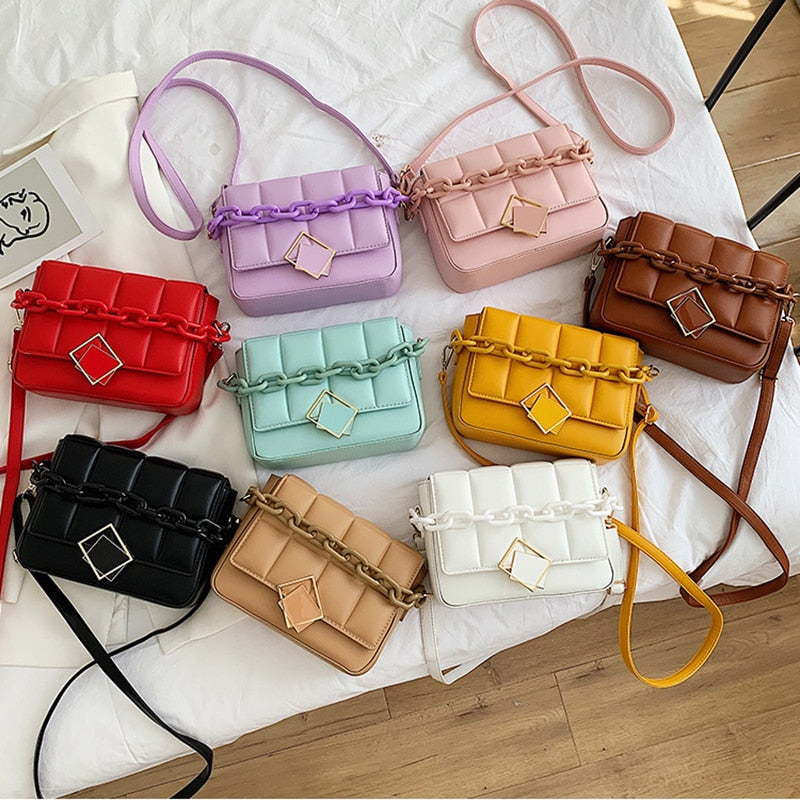 High Quality Colorful Shoulder Bag for Women Chain Designer Handbags Female Hand Crossbody Bags Brand Trending Cross Body Bag