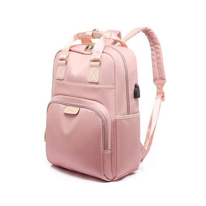 Stylish Waterproof Laptop Backpack 15.6 Women Fashion Backpack for girls Black Backpack Female large Bag 13 13.3 14 15 inch Pink