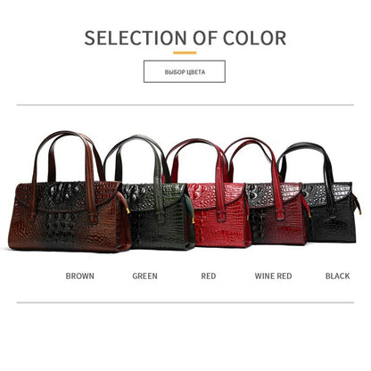 MVA Alligator Pattern Shoulder Bag Women&#39;s Genuine Leather Handbags Female Messenger Bag Vintage Tote Top-handle Bags Ladies 993