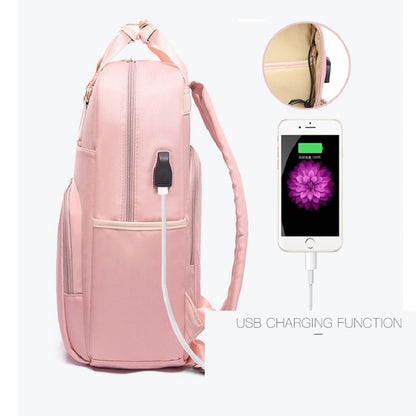 Stylish Waterproof Laptop Backpack 15.6 Women Fashion Backpack for girls Black Backpack Female large Bag 13 13.3 14 15 inch Pink